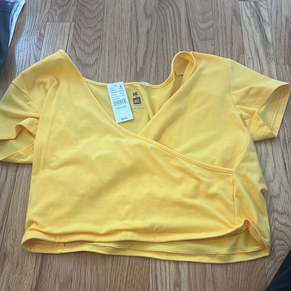 Orange open cross over crop top